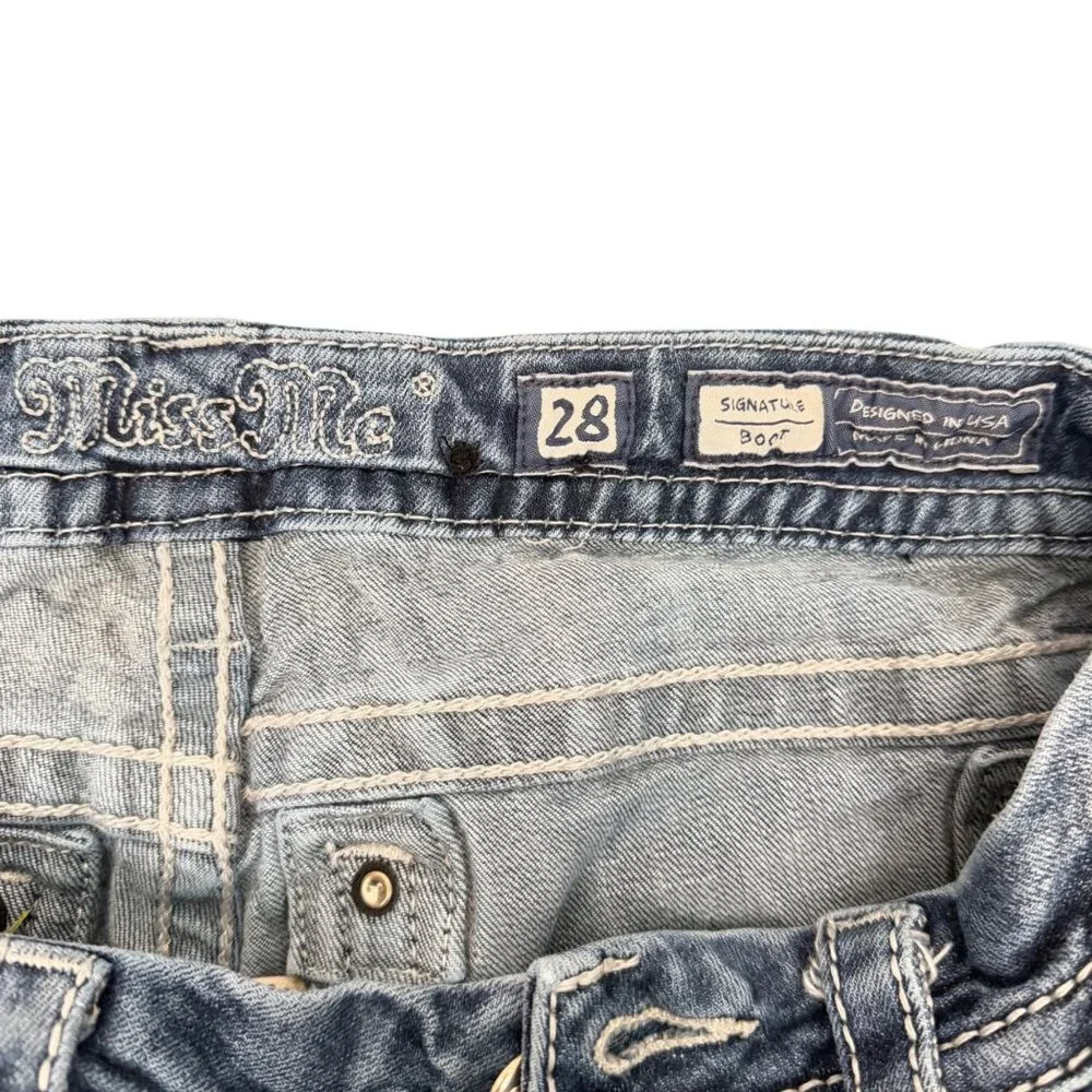 Miss Me Jeans Signature Boot (JE84628R) - Size 28 - Fleur De Lis Pockets - - Picture 7 of 13
